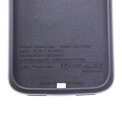Black iPhone 11 Slim Power Charging Case 5000mAh